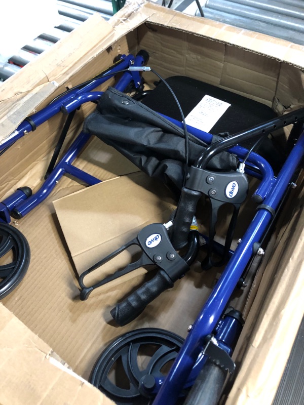 Photo 2 of Drive Medical 10257BL-1 4-Wheel Rollator Walker With Seat & Removable Back Support, Blue