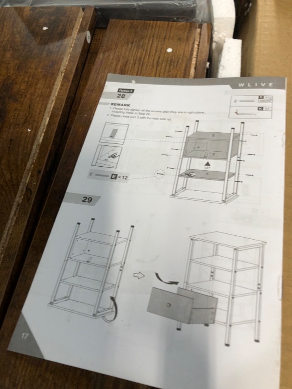 Photo 5 of *damage*
WLIVE Nightstand, Bedside Table with Adjustable Wooden Drawer, 3-Tier Night Stand