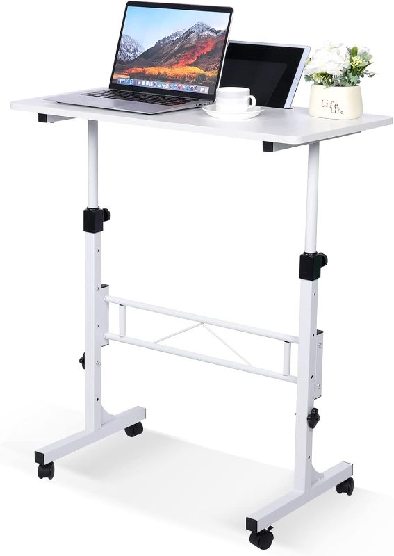 Photo 1 of *used*
KLSMYHOKI Standing Desk Adjustable Height, Mobile, Small Computer Desk Rolling Desk, 16"x31.5" Height 27"-43.5"