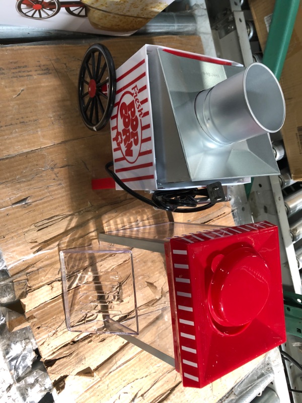 Photo 3 of *used*
Nostalgia Vintage Table-Top Popcorn Maker, 12 Cups, Hot Air Popcorn Machine with Measuring Cap, Oil Free, Red/White