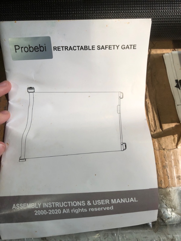 Photo 3 of *used*
Retractable Baby Gates for Stairs Black, PRObebi, Extends to 54" Wide 34" Tall