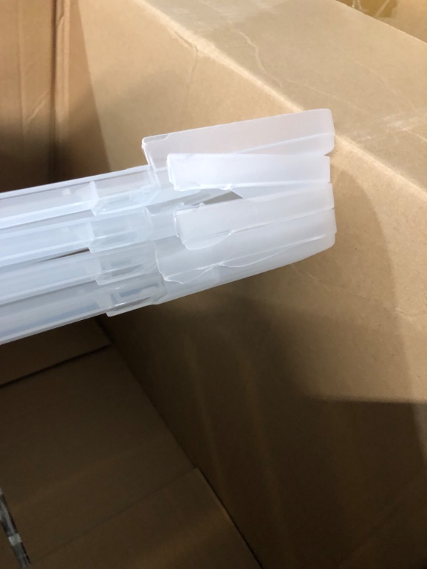 Photo 3 of *damage* 
IRIS USA 91 Qt. Plastic Storage Container Bin with Secure Lid and Latching Buckles, 4 pack - Clear