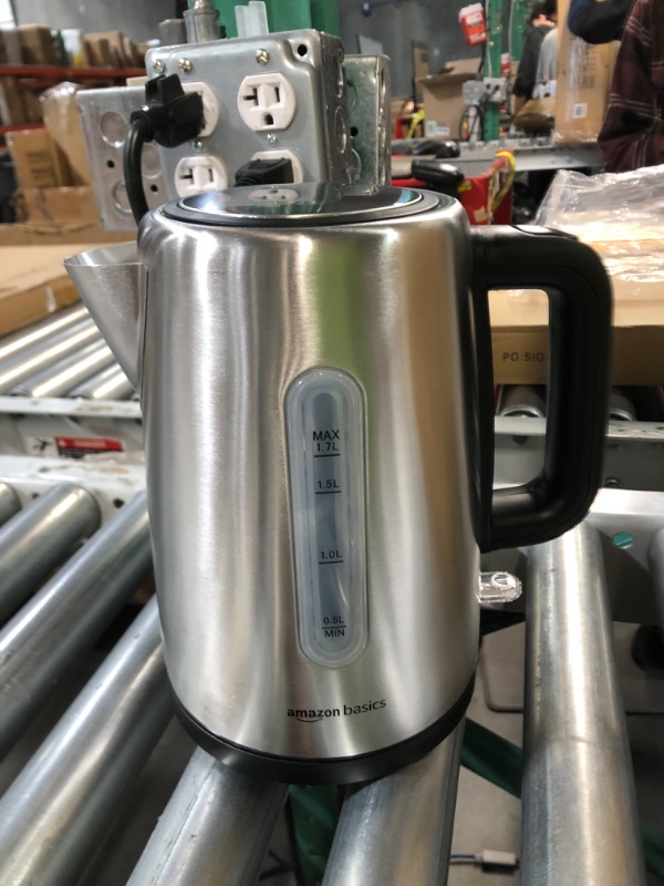 Photo 5 of  Stainless Steel Fast, Portable Electric Hot Water Kettle, 1.7-Liter, Black and Sliver