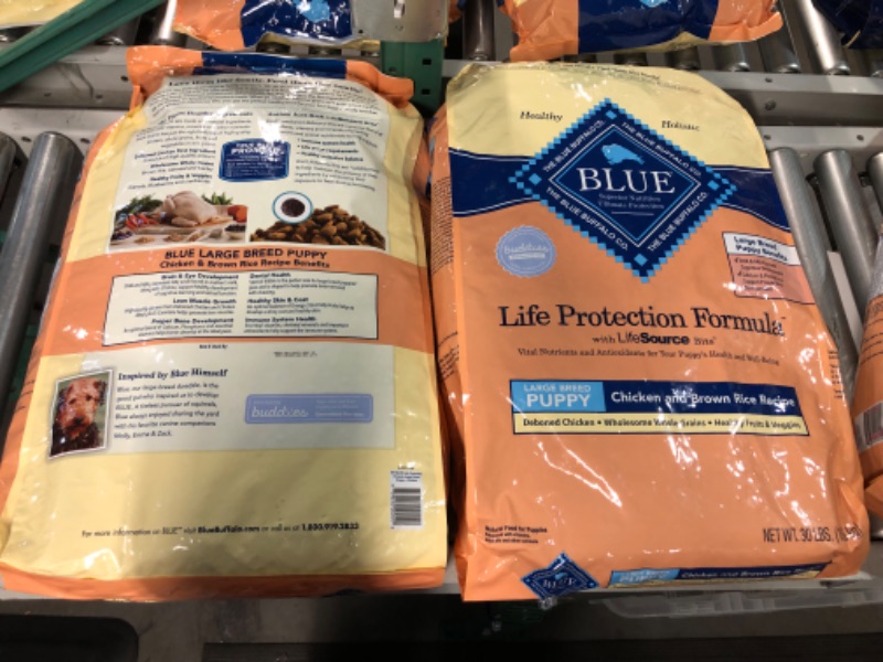 Photo 2 of **EXPIRES 11/21/23**
Blue Buffalo Life Protection Formula Natural Puppy Large Breed Dry Dog Food, Chicken and Brown Rice 30-lb 30 Pound (Pack of 1)