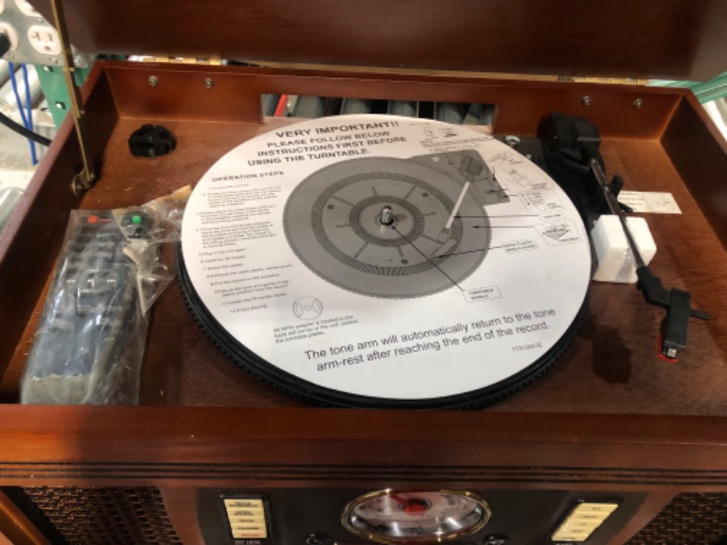 Photo 2 of **FOR PARTS**DOESN'T TURN ON
Victrola Navigator 8-in-1 Classic Bluetooth Record Player 