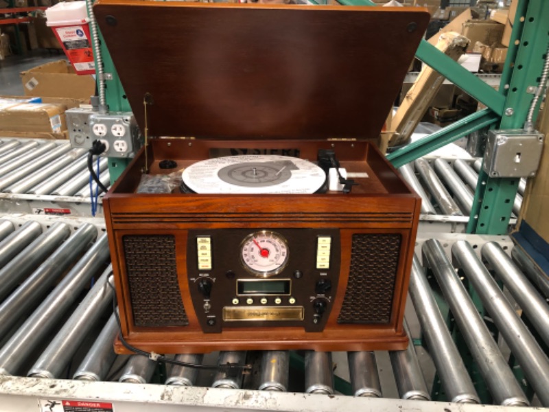 Photo 3 of **FOR PARTS**DOESN'T TURN ON
Victrola Navigator 8-in-1 Classic Bluetooth Record Player 