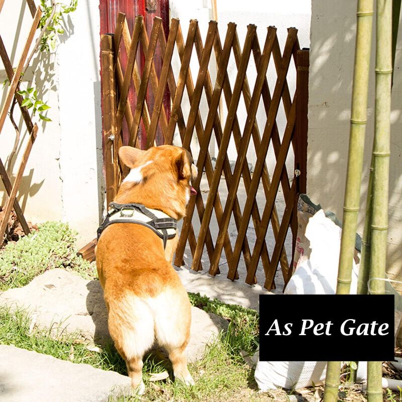 Photo 1 of  Lattice Fence Expandable Baby Safety Gate Indoor Dog Fence  Brown