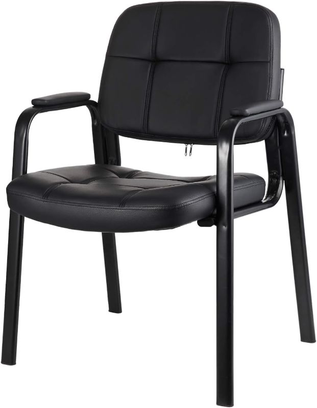 Photo 1 of CLATINA Waiting Room Chair Reception Chair with Padded Arm Rest , Black