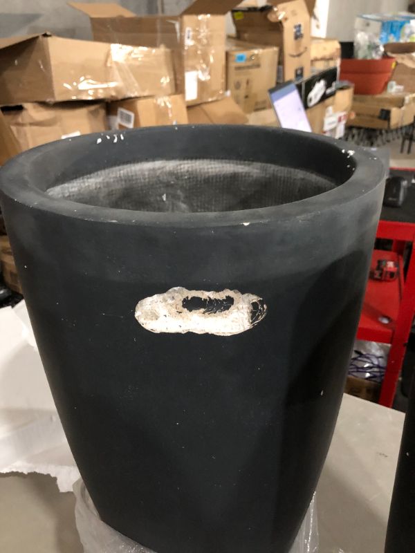Photo 3 of ***ONE OF THE PLANTERS HAS A HOLE IN IT - SEE PICTURES***
Kante 23.6" H Charcoal Concrete Tall Planters (Set of 2)