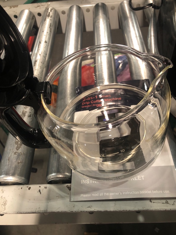 Photo 4 of **NONREFUNDABLE**FOR PARTS OR REPAIR**SEE NOTES**
10-Cup Drip Coffee Maker, Brew Automatic Coffee Machine with Built-In Burr Coffee Grinder, Programmable Timer Mode and Keep Warm Plate, 1.5L Large Capacity Water Tank, Removable Filter Basket, 900W Silver 