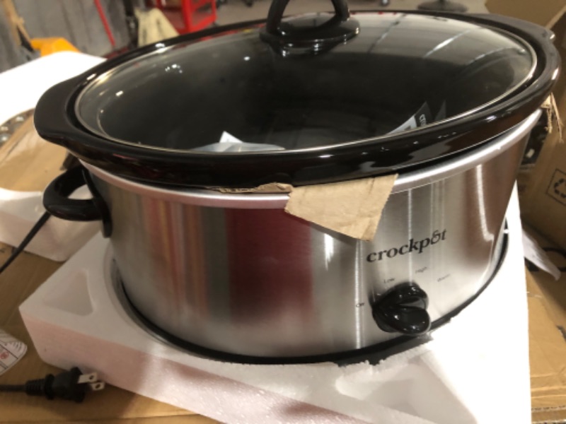 Photo 3 of **DAMAGE**
Crock-Pot 7qt Manual Slow Cooker - Silver SCV700-SS