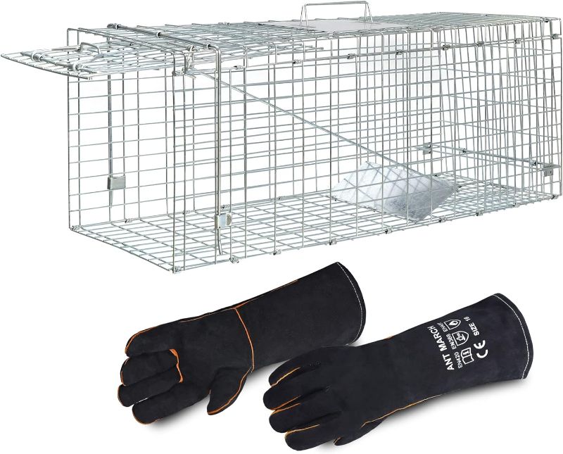 Photo 1 of ANT MARCH Live Animal Cage Trap with Gloves 37"x13.5"x14.5" 