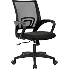 Photo 2 of Home Office Chair Ergonomic Desk Chair Mesh Computer Chair with Lumbar Support Armrest Executive Rolling Swivel Adjustable Mid Back Task Chair for Women Adults, Black