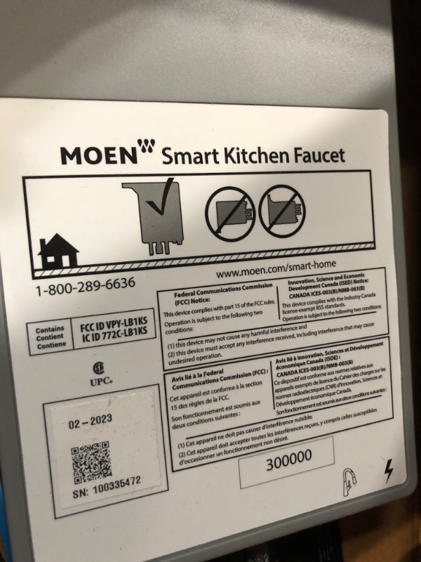 Photo 7 of [FOR PARTS, READ NOTES]
Moen 7864EVBG Sleek Smart Faucet Touchless Pull Down Sprayer Kitchen Faucet NONREFUNDABLE