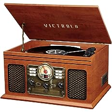 Photo 1 of Victrola Nostalgic 6-in-1 Bluetooth Record Player & Multimedia Center with Built-in Speakers - 3-Speed Turntable, CD & Cassette Player, FM Radio | Wireless Music Streaming | Mahogany