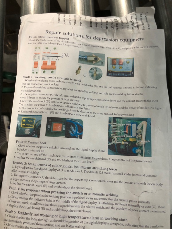 Photo 4 of ***SEE NOTES***MOTOCOCHE Spot Welder Dent Puller 110V Stud Welder Dent Repair 3KW 3500A Car Body Dent Repair Kit Stud Welder 7 Modes Multi-Spot Dent Puller Welder with Spot Dent Puller & Welding Guns