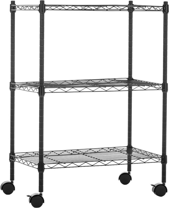 Photo 1 of  3-Shelf Narrow Adjustable, Black, 23.2" L x 13.4" W x 32.75" H
