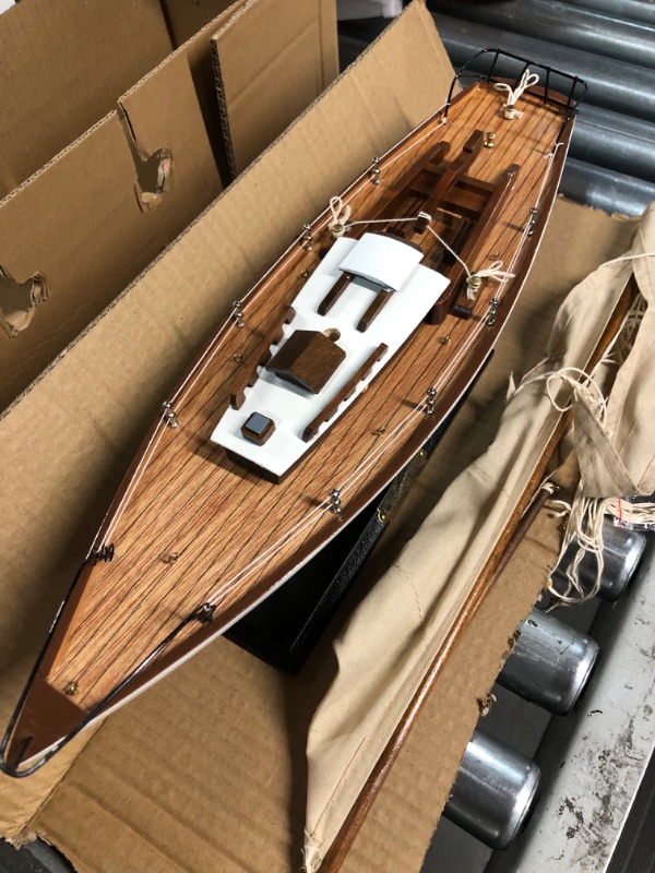 Photo 1 of SAILINGSTORY Wooden Sailboat Model Decor Boat Model Ship Sailboat Decor Yacht Model Concordia Antique Finish Ivory