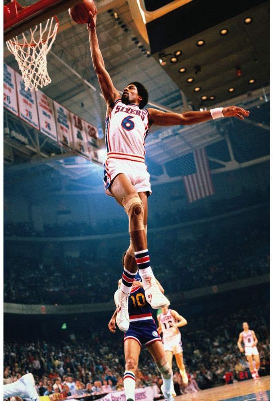 Photo 1 of *REFERENCE STOCK PHOTO** Julius Erving Dr J Dunks Basketball 