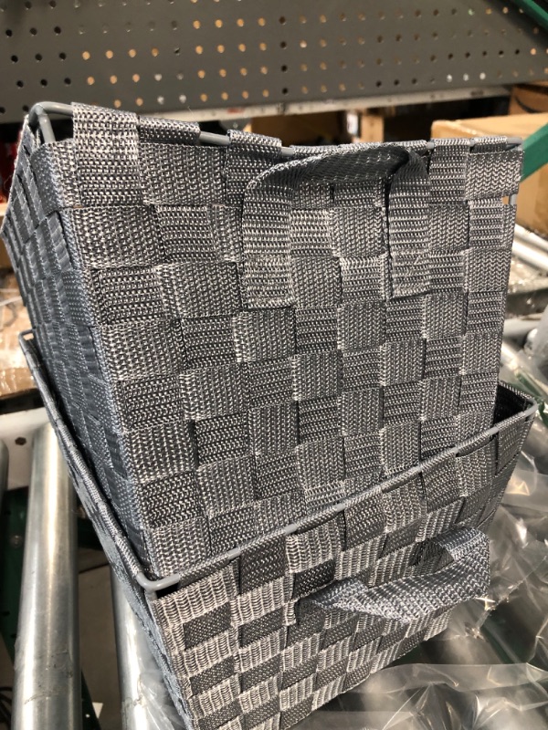 Photo 4 of  Woven Baskets - Gray - Medium - 2-Pack