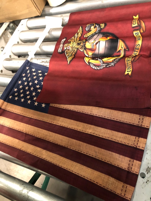 Photo 2 of (USED) MINI AMERICAN FLAG & MARINE CORPS FLAG