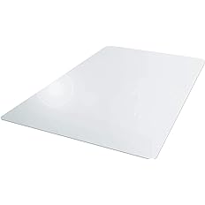 Photo 1 of Amazon Basics Vinyl Rectangular Chair Mat Protector for Hard Floors, 47 x 35 inches, Clear
