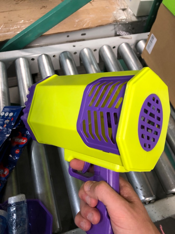 Photo 1 of Big Bubble Machine Gun, Bubble Gun with 20000+ Bubbles Per Minute, Bubble Machine with Lights, 2 Batteries & Bubble Solution, Bubble Blower for Kids Adults Wedding Birthday Christmas Party Gift Big Bubble Gun Yellow