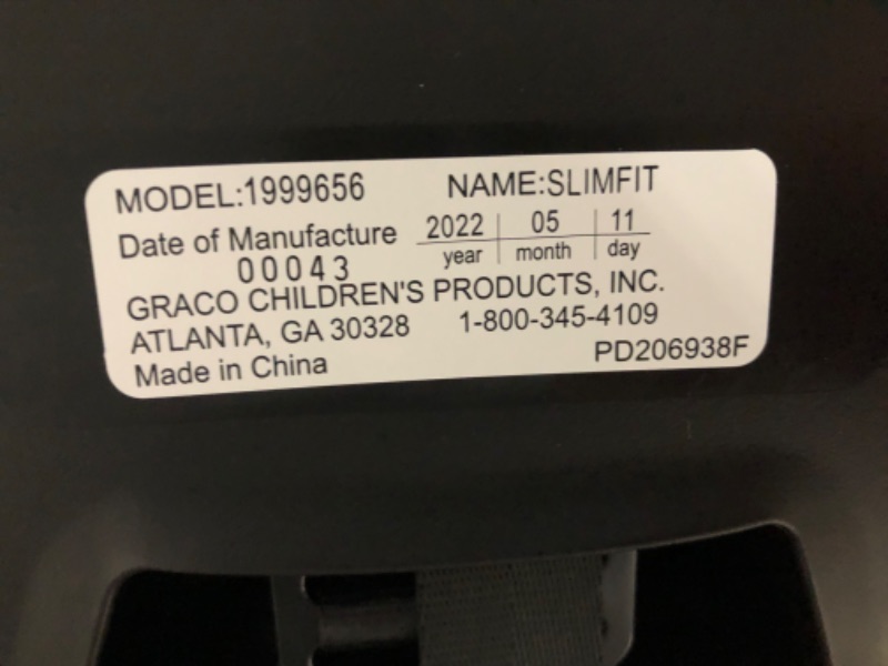 Photo 4 of **MANUFACTURED: 05-11-2022***
Graco SlimFit 3 in 1 Car Seat, Slim & Comfy Design Saves Space in Your Back Seat, Annabelle, (Pack of 1)