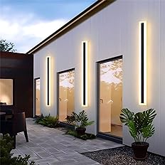 Photo 1 of Stayofa 2 Pack 59INCH Long Outdoor LED Wall Lights,45W Waterproof IP65 Warm White 120V LED Wall Mount Lighting Fixture Acrylic Black Exterior Wall Lights for House Courtyard Balcony Porch