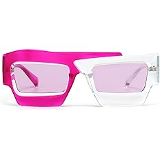 Photo 1 of JOVAKIT Trendy Square Sunglasses for Women Men New Personality Sun Glasses Fashion Irregular Thick Frame Style Shades