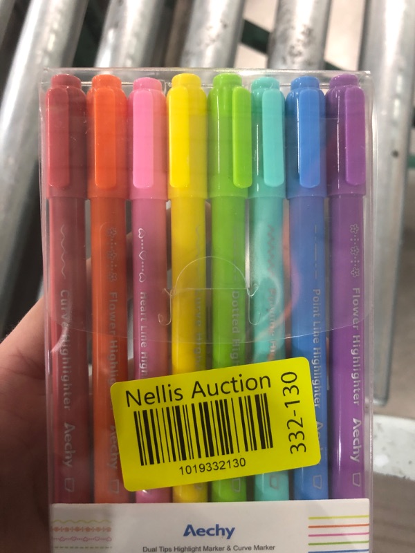 Photo 1 of AECHY 8PCS Curve Highlighter Pen Set, Dual Tip Marker Pens with 6 Different Curve Shapes & 8 Colors Mark Lines, Aesthetic Curve Marker Highlighter for Journal Planner School Supplies 8 Colors Marker + Curve Tip