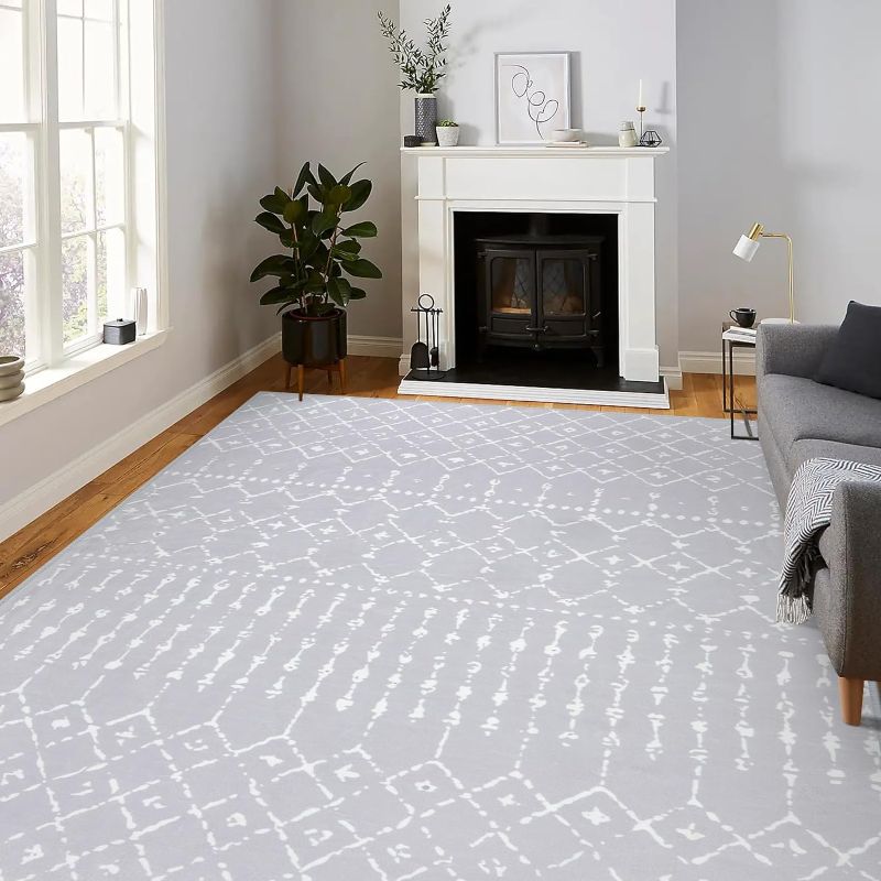 Photo 1 of (STOCK PHOTO FOR SAMPLE ONLY) - LIVEBOX Moroccan Washable Area Rug 8x10 - Soft Large Geometric Rug for Living Room 