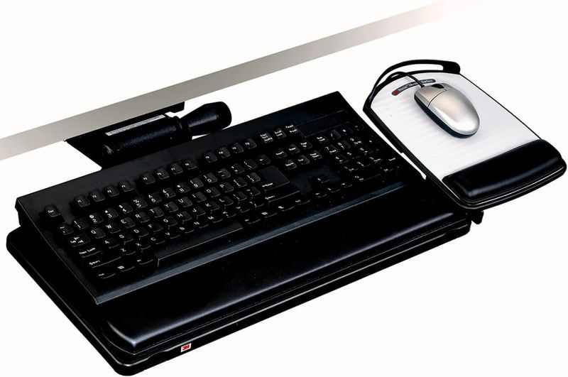 Photo 1 of 3M Keyboard Tray, Just Lift to Adjust Height and Tilt - 23" Track, Black (AKT150LE)