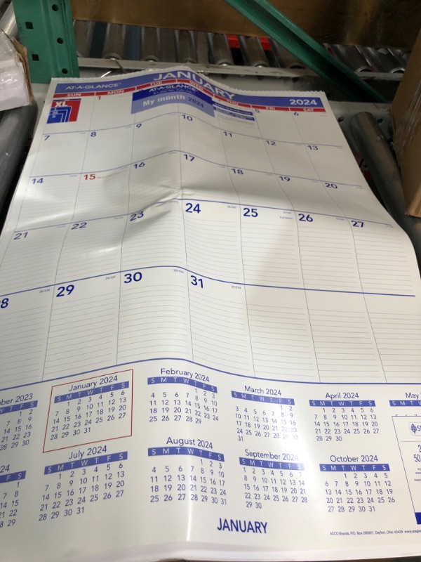 Photo 2 of AT-A-GLANCE 2024 Wall Calendar, 20" x 30", Extra Large, Spiral Bound, Monthly (PM42824) Extra Large 2024 New Edition