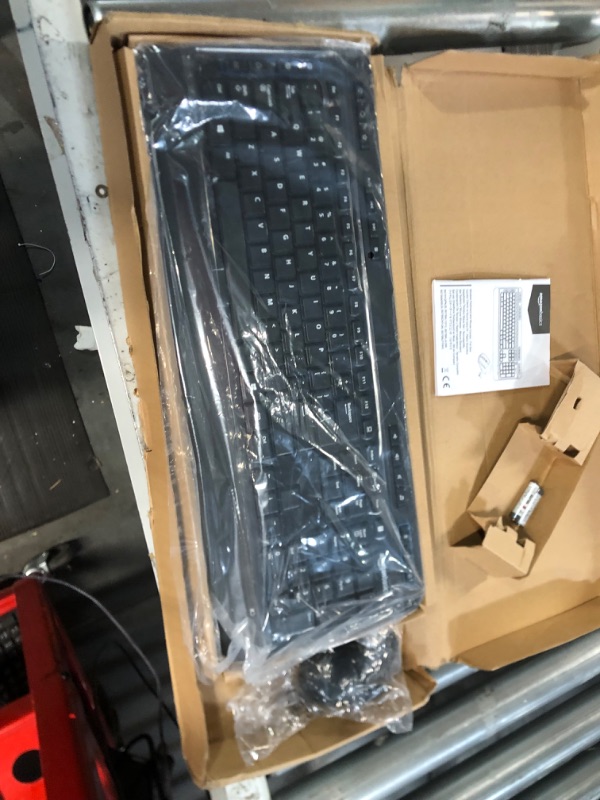 Photo 1 of Amazon Basics Wireless Computer Keyboard and Mouse Combo - Full Size - US Layout (QWERTY)