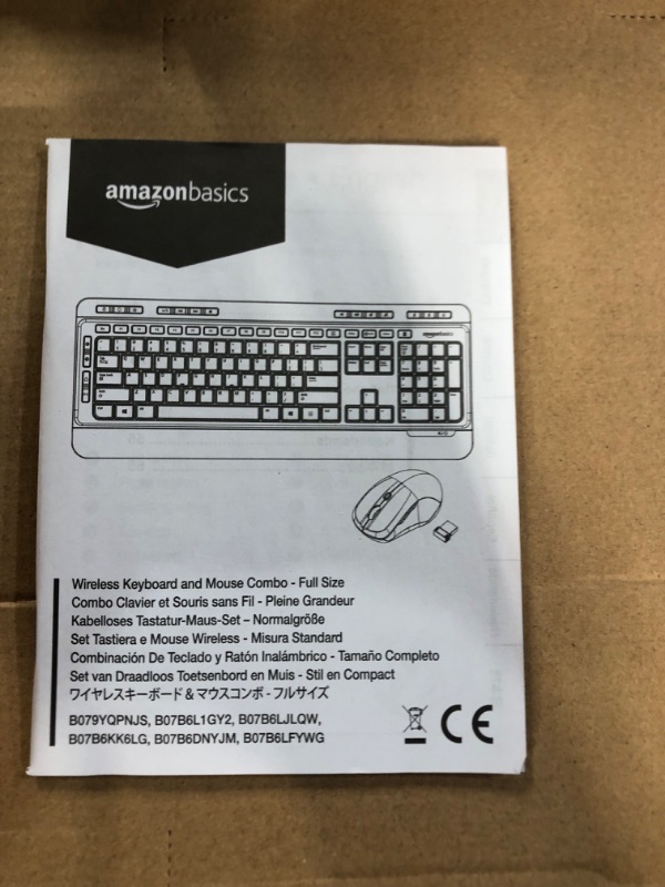 Photo 2 of Amazon Basics Wireless Computer Keyboard and Mouse Combo - Full Size - US Layout (QWERTY)