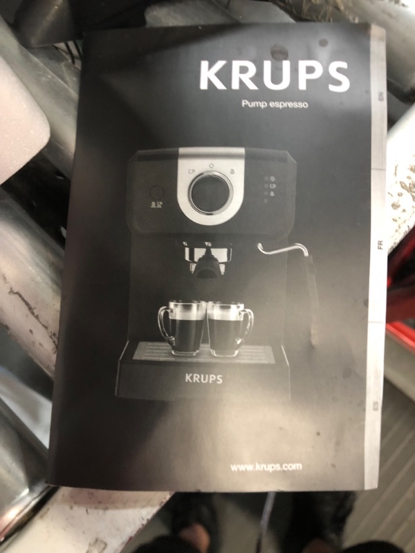 Photo 2 of **SEE NOTES**
KRUPS XP3208 15-BAR Pump Espresso and Cappuccino Coffee Maker, 1.5-Liter, Black