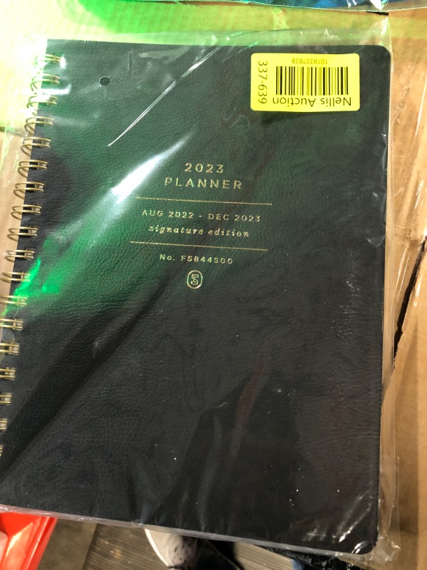 Photo 2 of Fringe Studio 2023 Spiral Planner, Aug 2022 - Dec 2023, 17 Month Weekly and Monthly , Faux Leather Cover, " STANDARD BLACK " , 236 pages, 9.785" x 6.75" (844501) Standard Black 2023