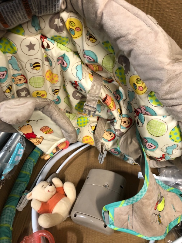 Photo 2 of Bright Starts Winnie the Pooh Dots & Hunny Pots Baby Bouncer with Vibrating Infant Seat, 