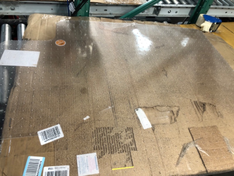 Photo 3 of *DAMAGED* Amazon Basics Polycarbonate Office Chair Mat Clear, 47" x 35" 47" x 35" With Lip