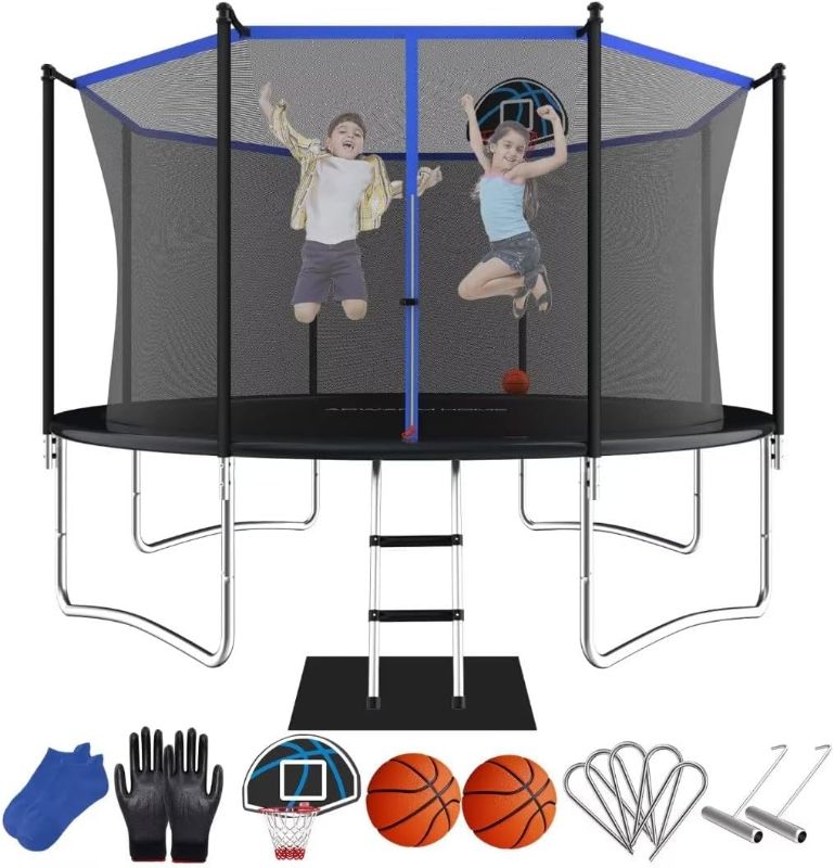 Photo 1 of ***USED - POSSIBLY MISSING PARTS***
Recreational Trampoline for Kids and Adults with Basketball Hoop 10FT