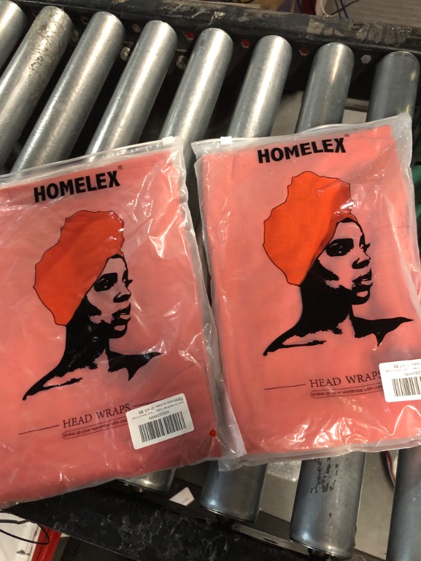 Photo 3 of *NON REFUNDABLE*  HOMELEX Head Wraps Turbans Stretch Jersey Knit Headwraps Orange 2PK