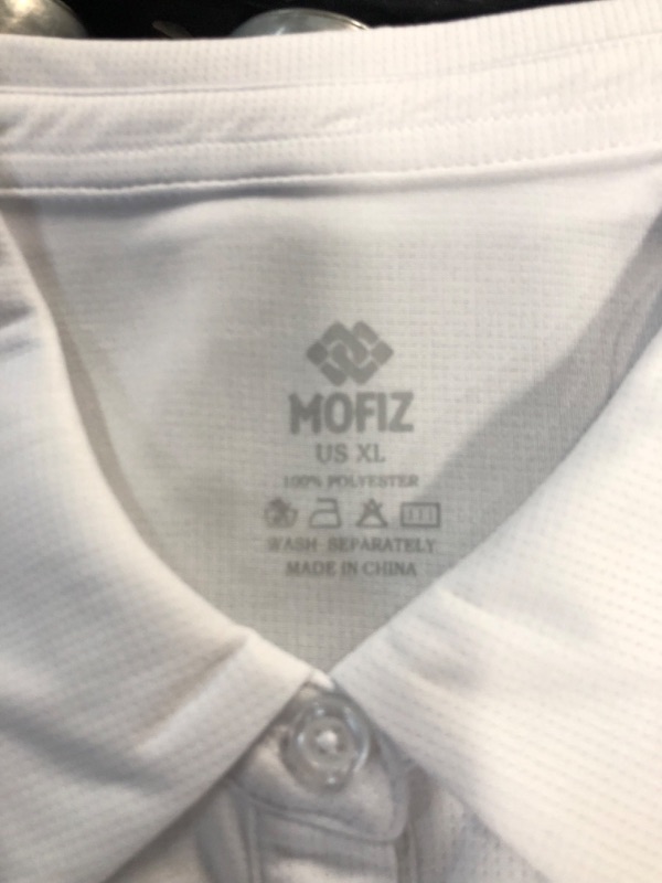 Photo 4 of MoFiz Women's Golf Polo Shirts Short Sleeve Tennis Shirt X-Large White