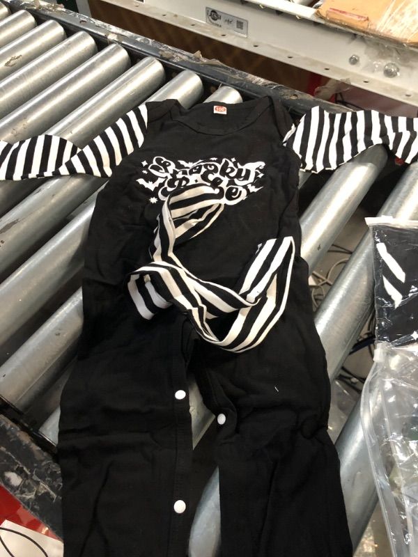 Photo 2 of Halloween Outfit Spooky Babe One-Piece Romper Stripe Long Sleeve Jumpsuit 