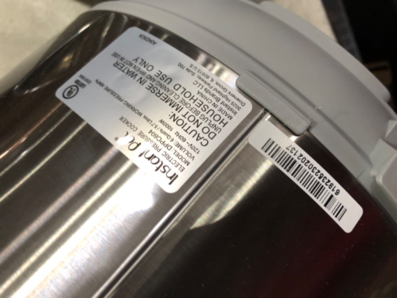 Photo 4 of ***USED - POWERS ON - UNABLE TO TEST FURTHER***
Instant Pot Duo Plus, 6-Quart Whisper Quiet 9-in-1 Electric Pressure Cooker