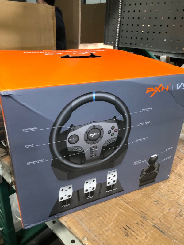 Photo 3 of PXN V9 Gaming Racing Wheel with Pedals and Shifter, Steering Wheel for PC, Xbox One, Xbox Series X/S, PS4, PS3 and Nintendo Switch