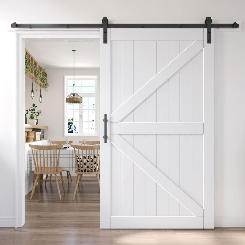 Photo 1 of ***HARDWARE ONLY - NO BARN DOOR INCLUDED***
8 FT Heavy Duty Sliding Track Kit for Barn Doors