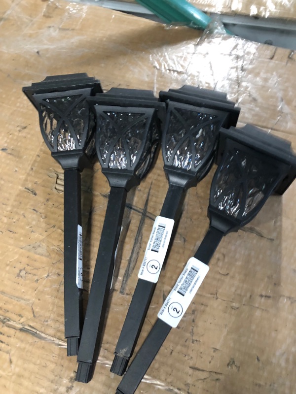 Photo 3 of ***USED - UNABLE TO TEST***
UKCOCO 4pcs Stained Glass Lamp Shade Solar Stake Light Solar Ground Light Led Lights