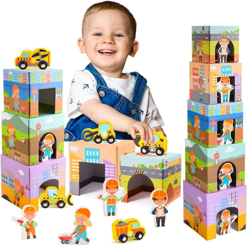 Photo 1 of *non refundable bundle*
SAITCPRY Stacking Toys for Toddlers 1-3, Sorting Stacking Building Engineering Staff & Vehicles Montessori Toys for 1 2 3 Year Old Boys Girls Birthday Halloween for 1 2 3 Year Old Boys Girls (2 pack bundle)