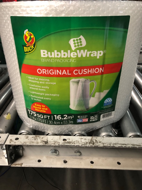 Photo 3 of Duck Brand Bubble Wrap Roll, Original Bubble Cushioning, 12" x 175', Perforated Every 12" (1053440), Clear 12 in. x 175 ft.